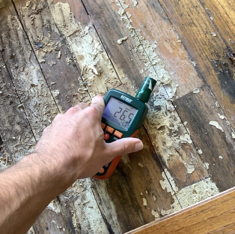 Front door water damage found inside Austin residential home